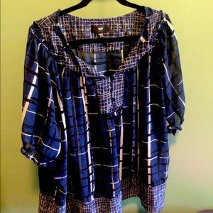 Mossimo blue plaid blouse - size 28W/30W